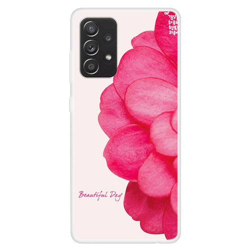 TPU Slim Case for Samsung Galaxy A13 4G Protective Phone Cover Pattern Printed Anti-drop Case - Pink Flower - 1
