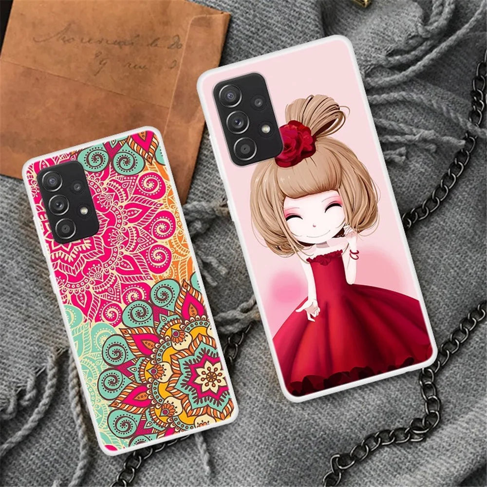 TPU Slim Case for Samsung Galaxy A13 4G Protective Phone Cover Pattern Printed Anti-drop Case - Pink Flower - 3