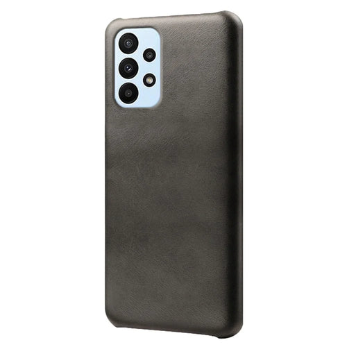 For Samsung Galaxy A23 5G (Global Version) / 4G Phone Cover Scratch-resistant Textured PU Leather Coated PC Phone Case - Black - 1