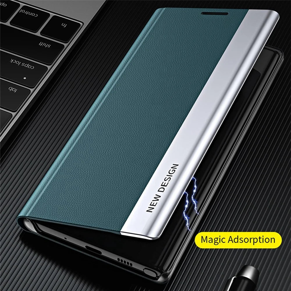 For Samsung Galaxy M23 5G / F23 5G Electroplating PU Leather Cover Full Protection Stand Phone Case - Green - 6