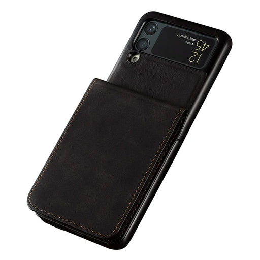FORWENW for Samsung Galaxy Z Flip3 5G Fantasy Series Skin-touch Cover Card Slot Design PU Leather Anti-fall Cell Phone Case - Black - 2