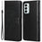 For Samsung Galaxy M23 5G/F23 5G PU Leather Imprinted Owl Tree Pattern Case Folding Stand Wallet Flip Cover with Strap - Black - 1