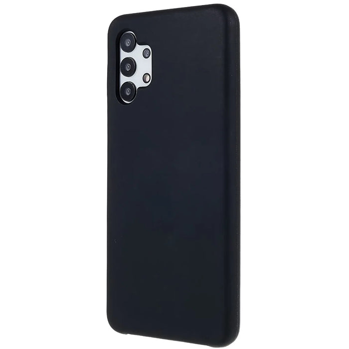 For Samsung Galaxy A32 5G Solid Silicone Ultra Slim Shockproof Phone Case Silky-Soft Touch Shockproof Back Cover - Black - 3