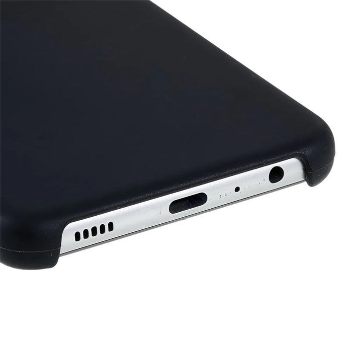 For Samsung Galaxy A32 5G Solid Silicone Ultra Slim Shockproof Phone Case Silky-Soft Touch Shockproof Back Cover - Black - 6