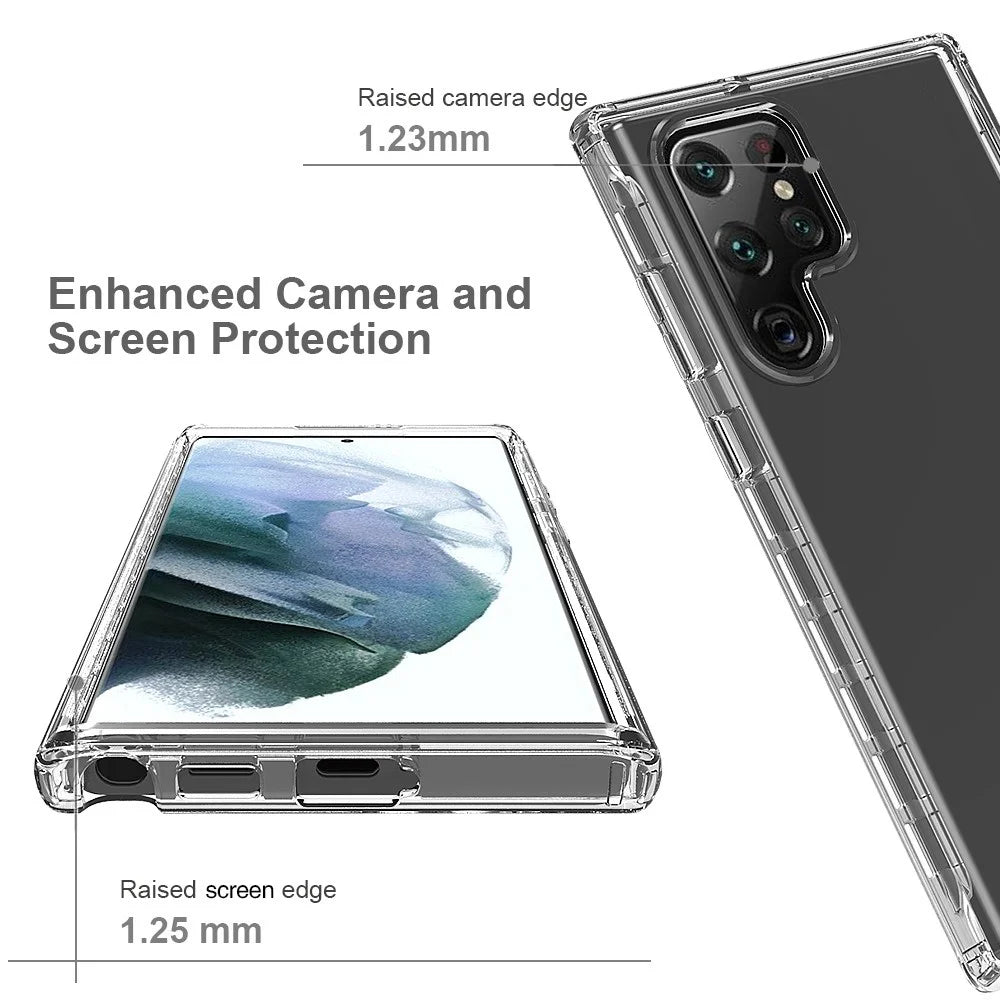 Gradient Phone Case for Samsung Galaxy S22 Ultra 5G Full Protection Shockproof Cover 3-in-1 PC+TPU Hybrid Scratch Resistant Phone Case with PET Screen Protector - Black - 4