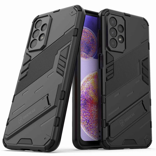 For Samsung Galaxy A23 5G (Global Version) / 4G Shockproof Armor Cover Hard PC Soft TPU Protective Phone Case with Kickstand - Black - 1