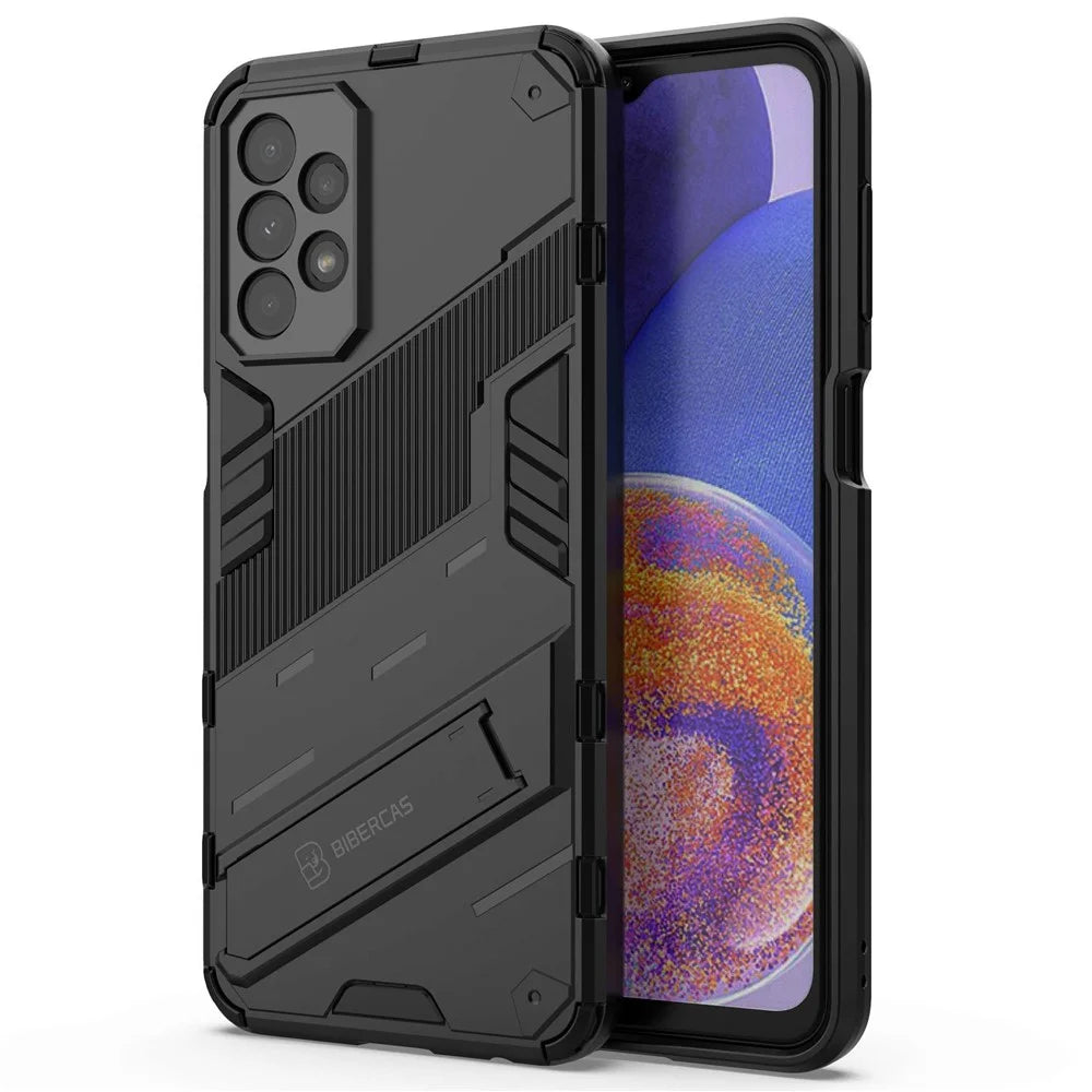 For Samsung Galaxy A23 5G (Global Version) / 4G Shockproof Armor Cover Hard PC Soft TPU Protective Phone Case with Kickstand - Black - 2