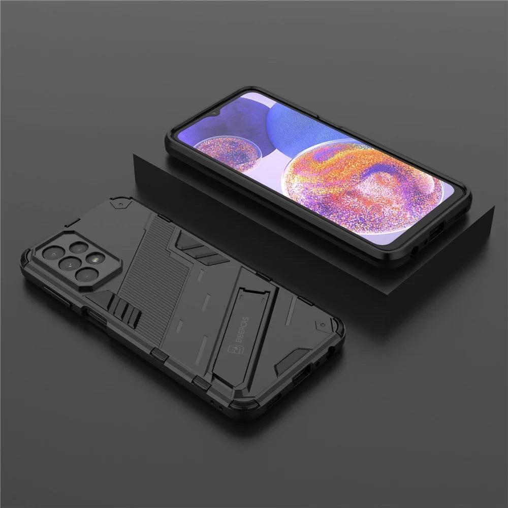 For Samsung Galaxy A23 5G (Global Version) / 4G Shockproof Armor Cover Hard PC Soft TPU Protective Phone Case with Kickstand - Black - 7