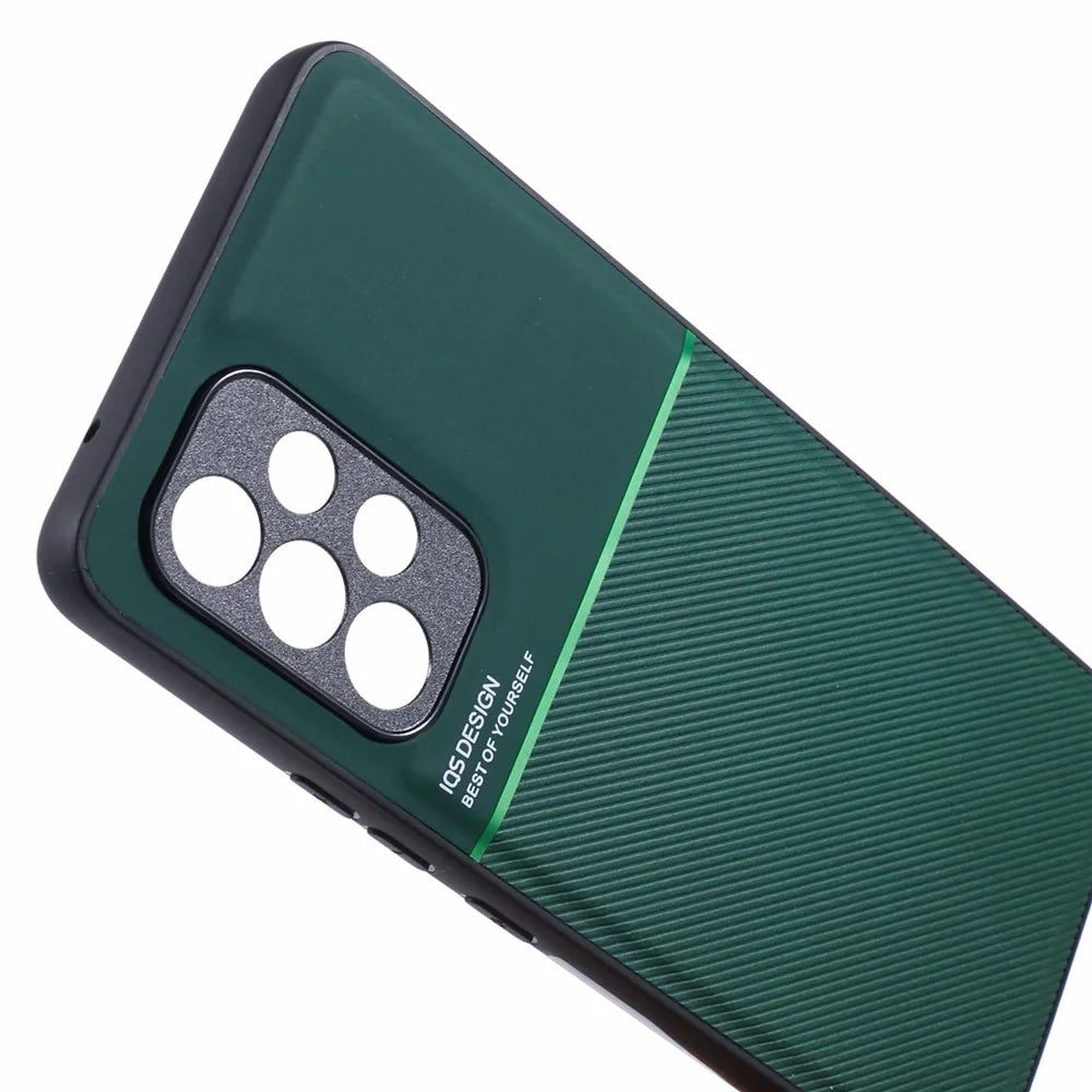For Samsung Galaxy A53 5G Imprinted PU Leather + TPU Anti-drop Phone Case with Built-in Metal Sheet - Green - 6