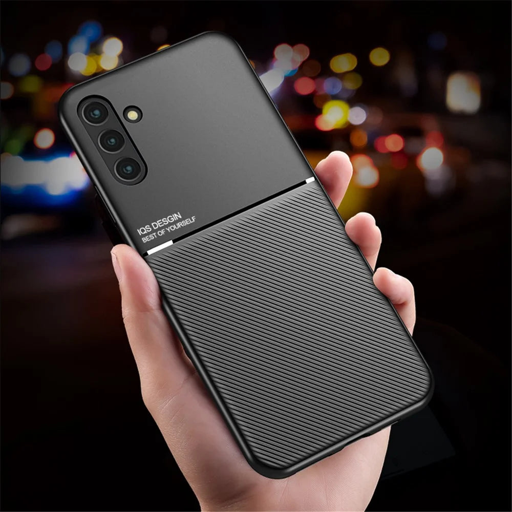 For Samsung Galaxy A13 5G Magnetic Holder Metal Sheet Phone Case Imprinted PU Leather + TPU Cover - Green - 3