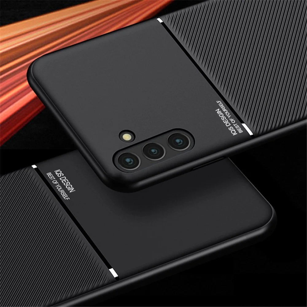 For Samsung Galaxy A13 5G Magnetic Holder Metal Sheet Phone Case Imprinted PU Leather + TPU Cover - Green - 4