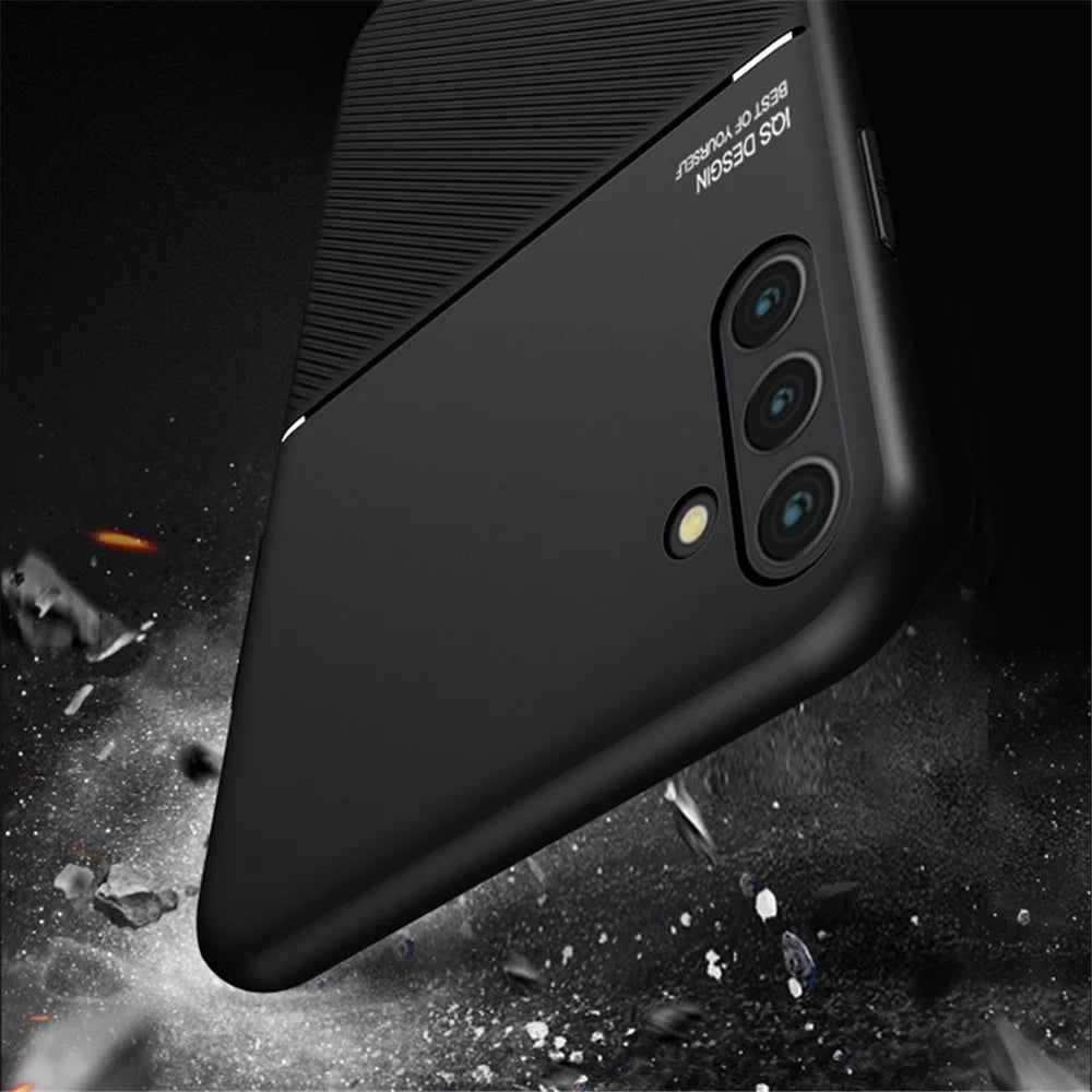For Samsung Galaxy A13 5G Magnetic Holder Metal Sheet Phone Case Imprinted PU Leather + TPU Cover - Green - 5