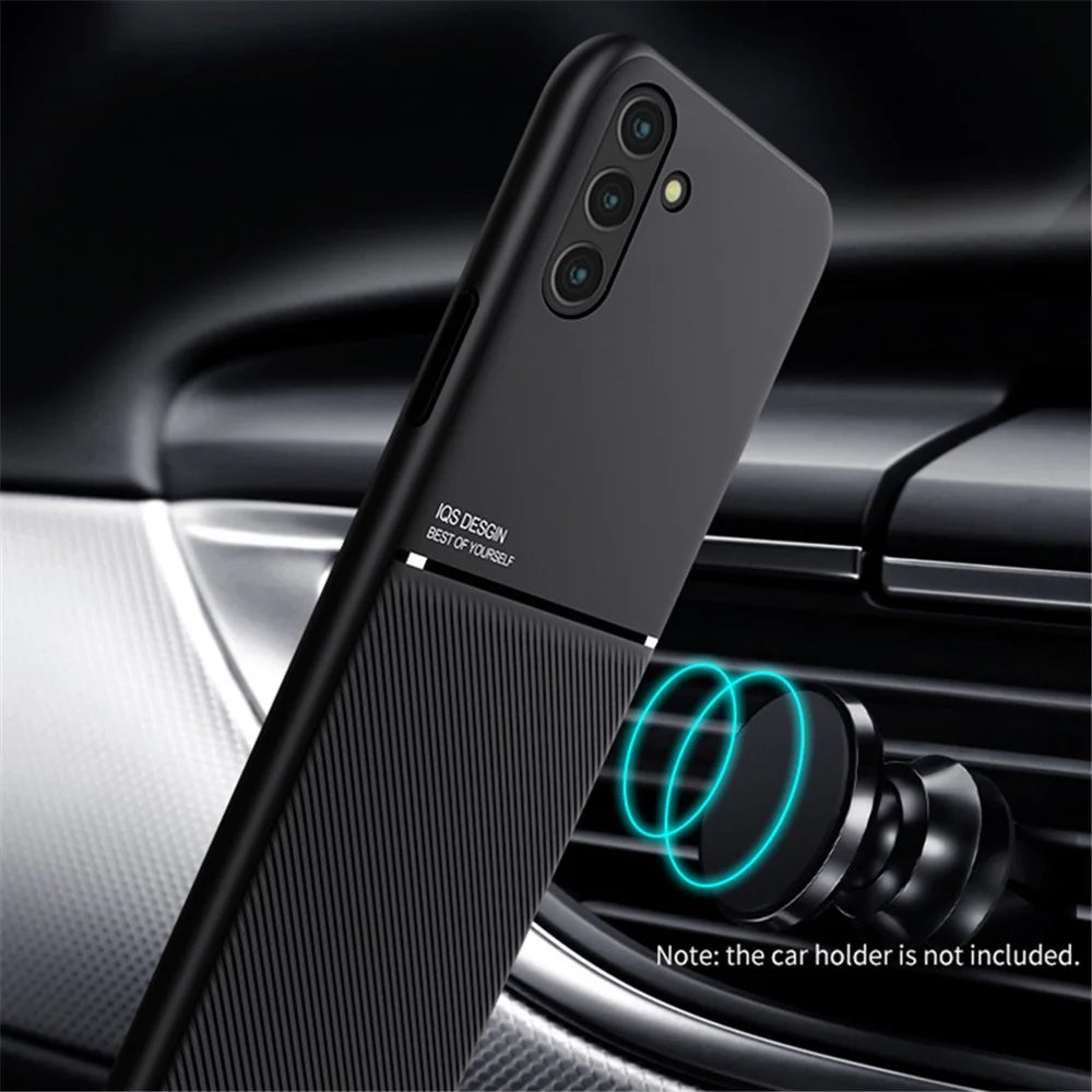 For Samsung Galaxy A13 5G Magnetic Holder Metal Sheet Phone Case Imprinted PU Leather + TPU Cover - Green - 7