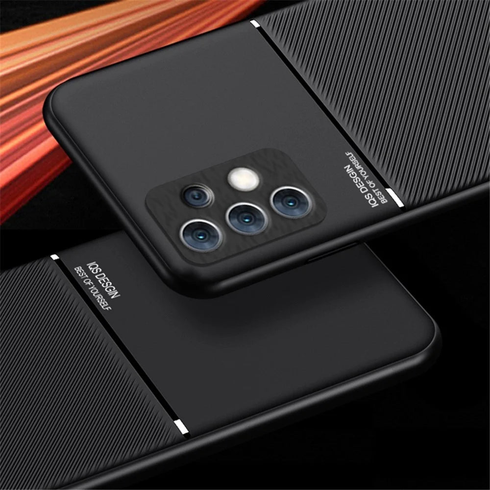 For Samsung Galaxy A33 5G Imprinted PU Leather + TPU Hybrid Case Inner Metal Sheet Phone Cover - Black - 4