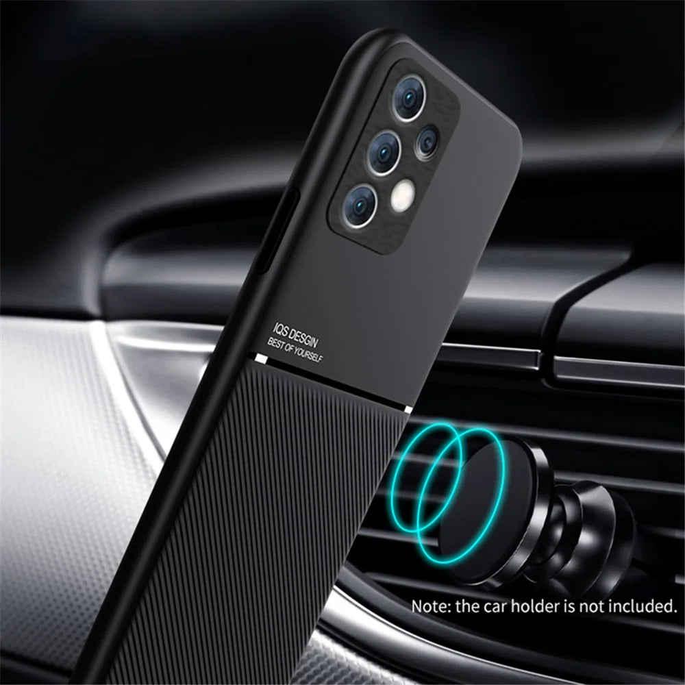 For Samsung Galaxy A33 5G Imprinted PU Leather + TPU Hybrid Case Inner Metal Sheet Phone Cover - Black - 7