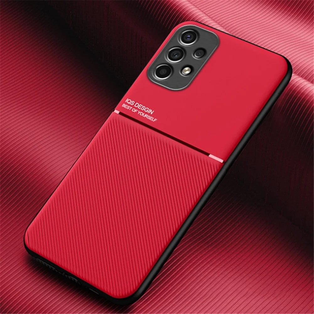 For Samsung Galaxy A13 4G Imprinted PU Leather Phone Case TPU Back Cover with Built-in Metal Sheet - Red - 2