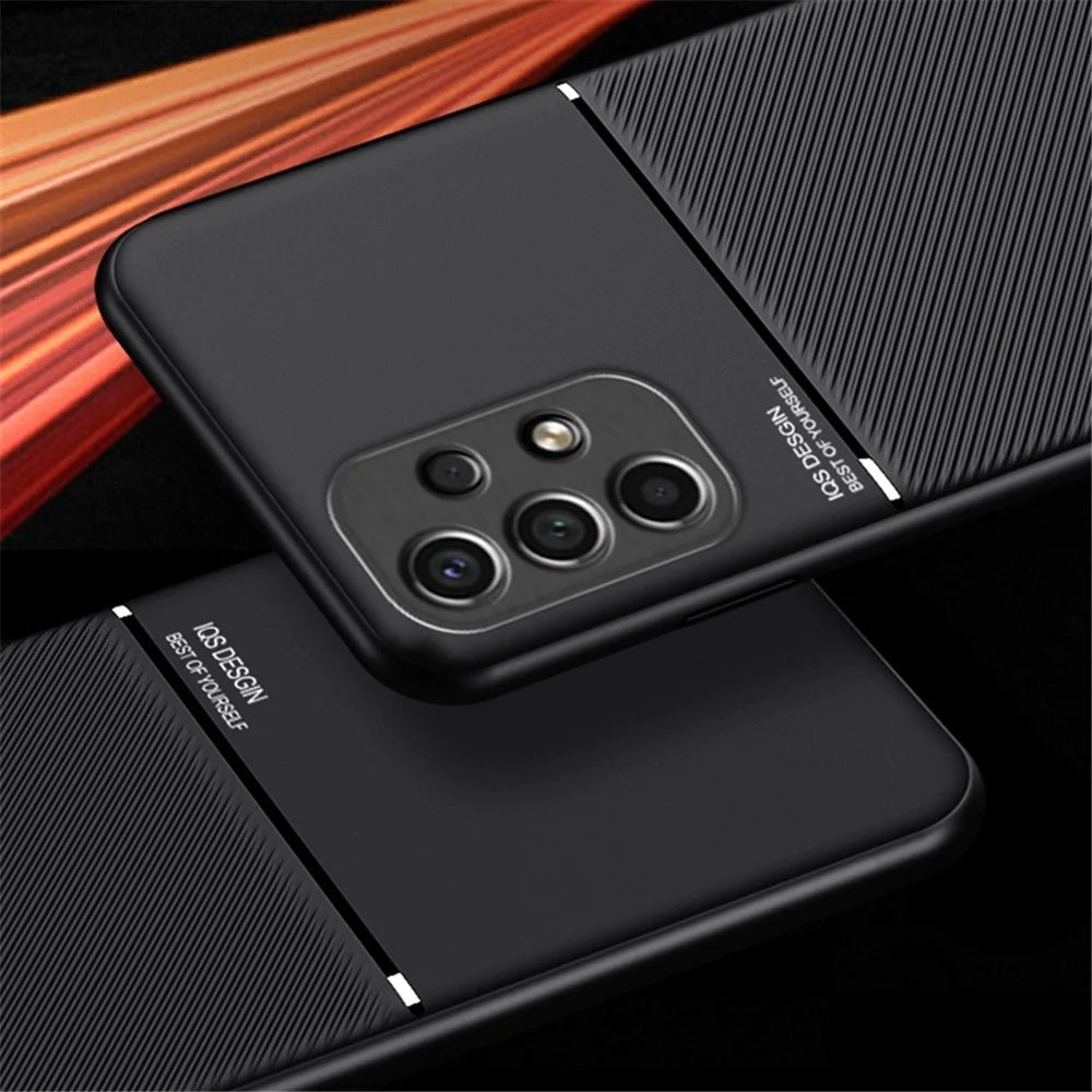 For Samsung Galaxy A13 4G Imprinted PU Leather Phone Case TPU Back Cover with Built-in Metal Sheet - Red - 4
