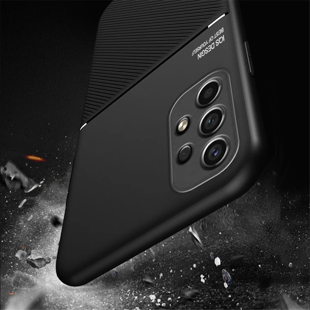 For Samsung Galaxy A13 4G Imprinted PU Leather Phone Case TPU Back Cover with Built-in Metal Sheet - Red - 5