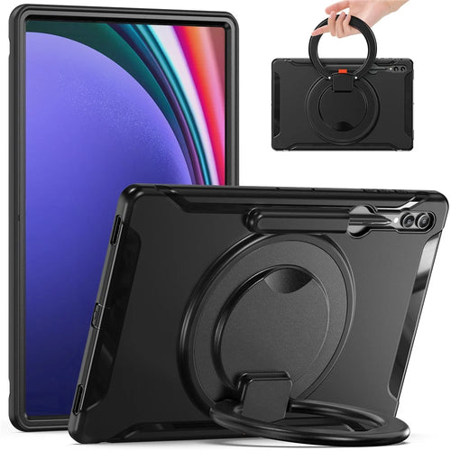 For Samsung Galaxy Tab S10 Ultra X920 / S9 Ultra X910 / S8 Ultra X900 / X906 Rotary Kickstand PC + TPU Tablet Case Cover with Pen Slot - 1