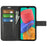 For Samsung Galaxy M33 5G (Global Version) Magnetic Clasp Textured PU Leather Stand Phone Case Wallet Folio Flip Cover - Black - 2