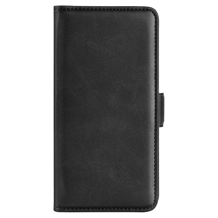 For Samsung Galaxy M33 5G (Global Version) Textured PU Leather Foldable Stand Phone Cover Magnetic Closure Wallet Flip Case - Black - 7