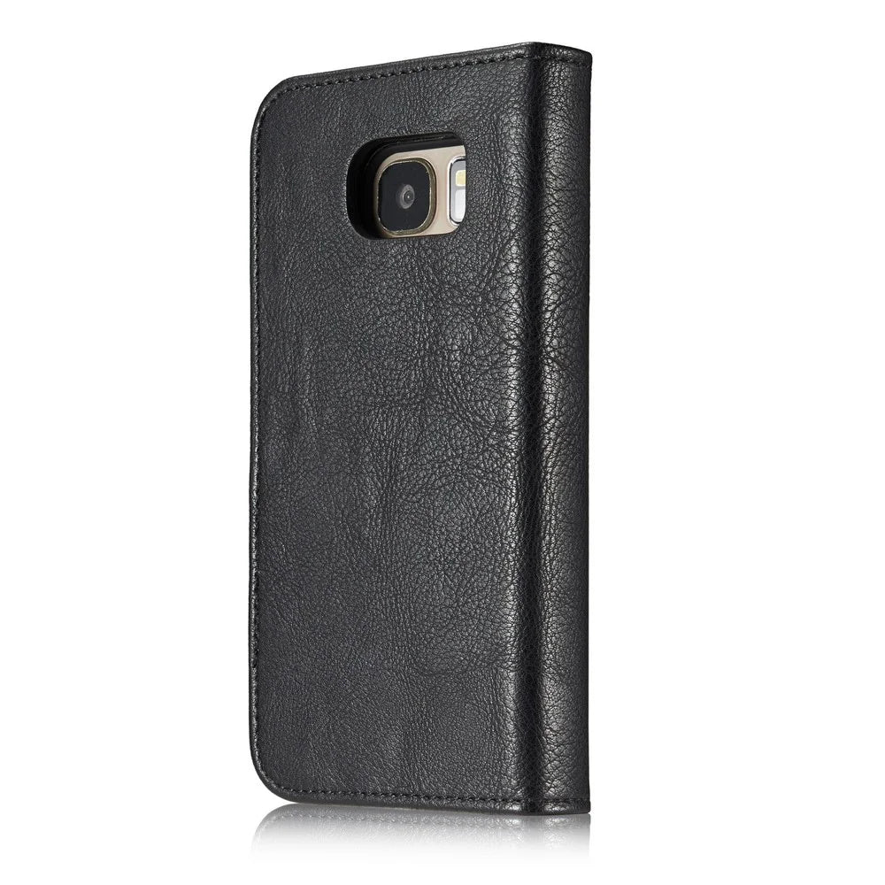 DG.MING Split Leather Wallet + PC 2-in-1 Phone Case Phone Covering for Samsung Galaxy S7 G930 - Black - 4