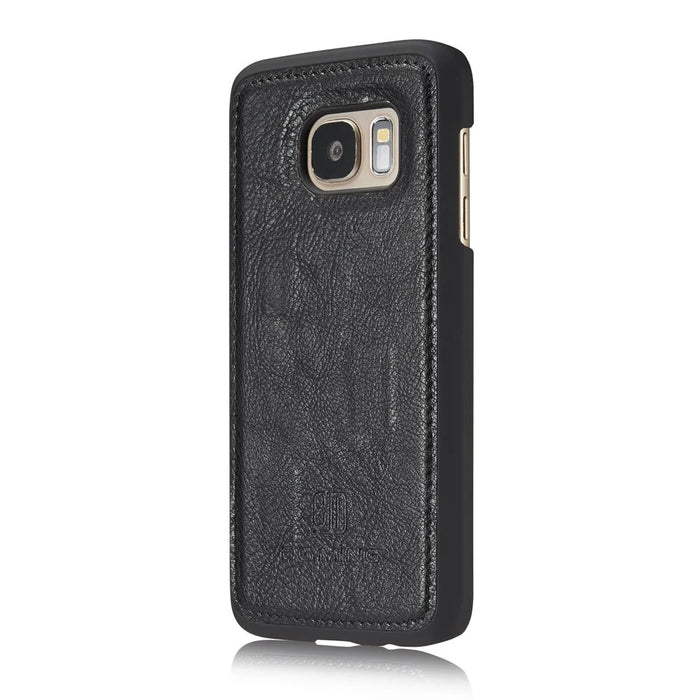 DG.MING Split Leather Wallet + PC 2-in-1 Phone Case Phone Covering for Samsung Galaxy S7 G930 - Black - 5