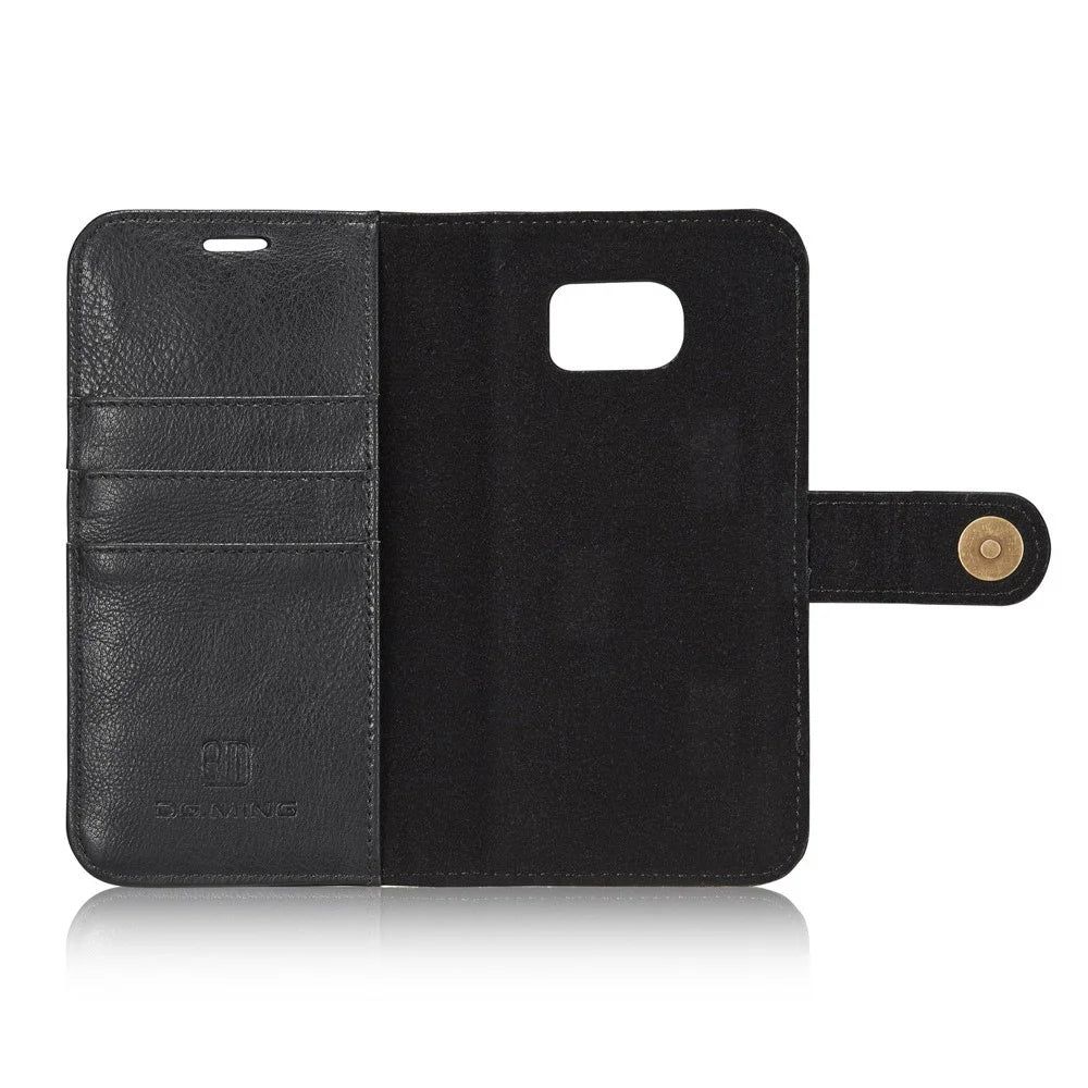 DG.MING Split Leather Wallet + PC 2-in-1 Phone Case Phone Covering for Samsung Galaxy S7 G930 - Black - 7
