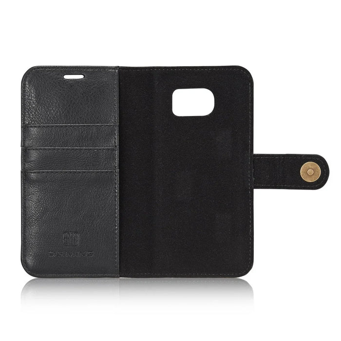 DG.MING Split Leather Wallet + PC 2-in-1 Phone Case Phone Covering for Samsung Galaxy S7 G930 - Black - 7