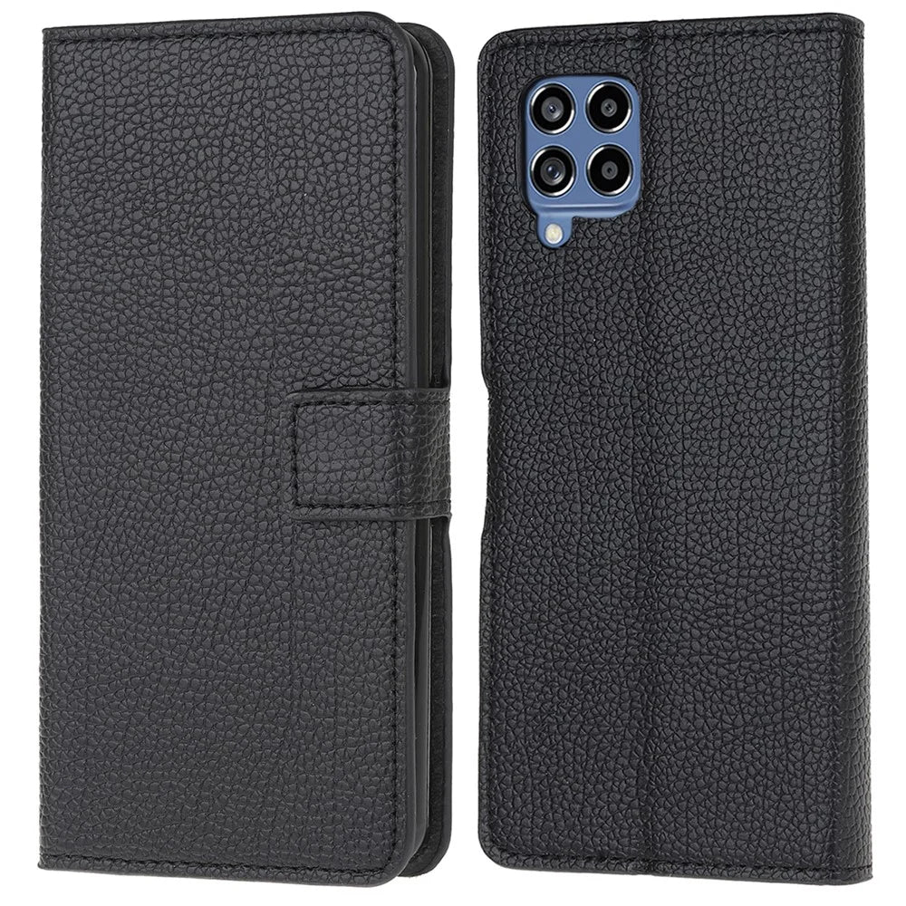 For Samsung Galaxy M53 5G Litchi Texture Wallet Case Shockproof PU Leather Stand Phone Cover - 1