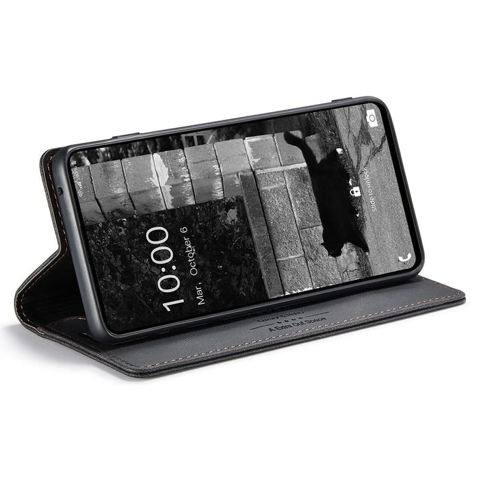 AUTSPACE A01 Series for Samsung Galaxy A73 5G PU Leather Case RFID Blocking Wallet Flip Stand Cover - Black - 3