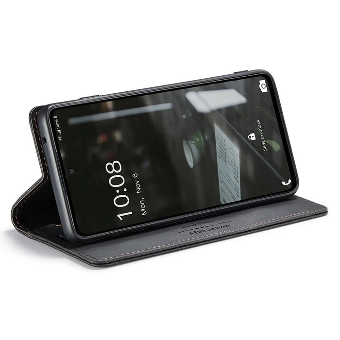 AUTSPACE A01 Series for Samsung Galaxy A53 5G PU Leather Case RFID Blocking Wallet Flip Stand Cover - Black - 3
