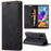 AUTSPACE A01 Series for Samsung Galaxy A21s PU Leather Case RFID Blocking Vintage Wallet Stand Flip Cover - Black - 1
