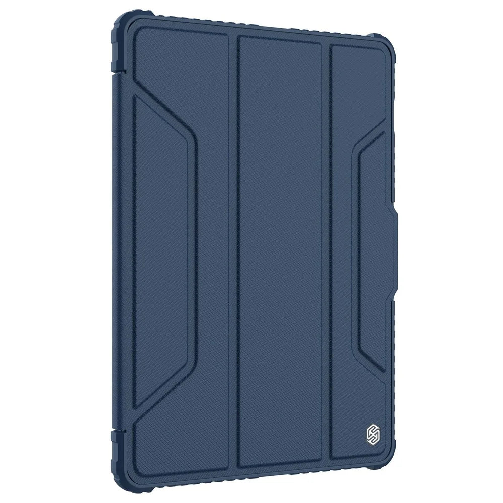 NILLKIN Bumper Leather Case Pro for Samsung Galaxy Tab S8 Wi-Fi SM-X700/5G SM-X706 Trifold Stand Textured PU Leather Tablet Cover Auto Wake/Sleep Protective Case with Camera Slider - Blue - 4