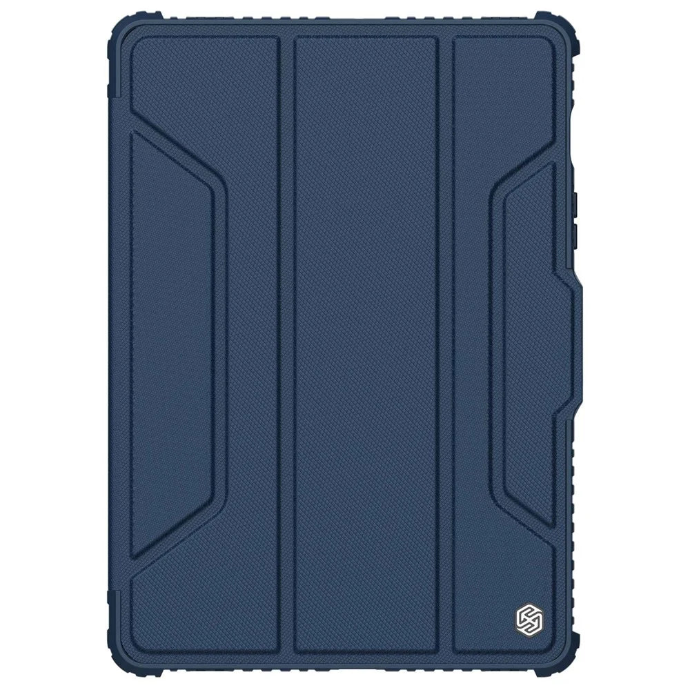 NILLKIN Bumper Leather Case Pro for Samsung Galaxy Tab S8 Wi-Fi SM-X700/5G SM-X706 Trifold Stand Textured PU Leather Tablet Cover Auto Wake/Sleep Protective Case with Camera Slider - Blue - 5
