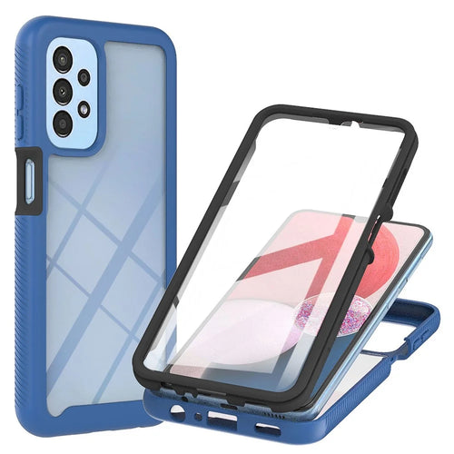 YB PC Series-6 for Samsung Galaxy A13 4G Built-in PET Screen Film Phone Cover Overall Protection TPU+PC Detachable Shell - Sapphire - 1