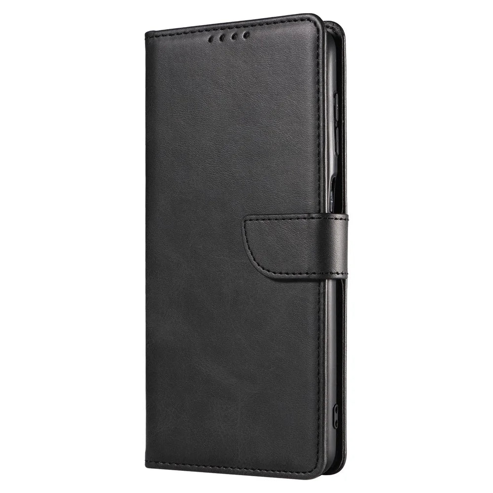For Samsung Galaxy A33 5G PU Leather Wallet Case TPU Bumper Stand Magnetic Closure Shockproof Flip Cover - Black - 7