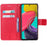 For Samsung Galaxy M33 5G (India Version) PU Leather Owl Tree Pattern Imprinted Phone Cover Wallet Viewing Stand Anti-Drop Protective Case with Wrist Strap - Red - 3
