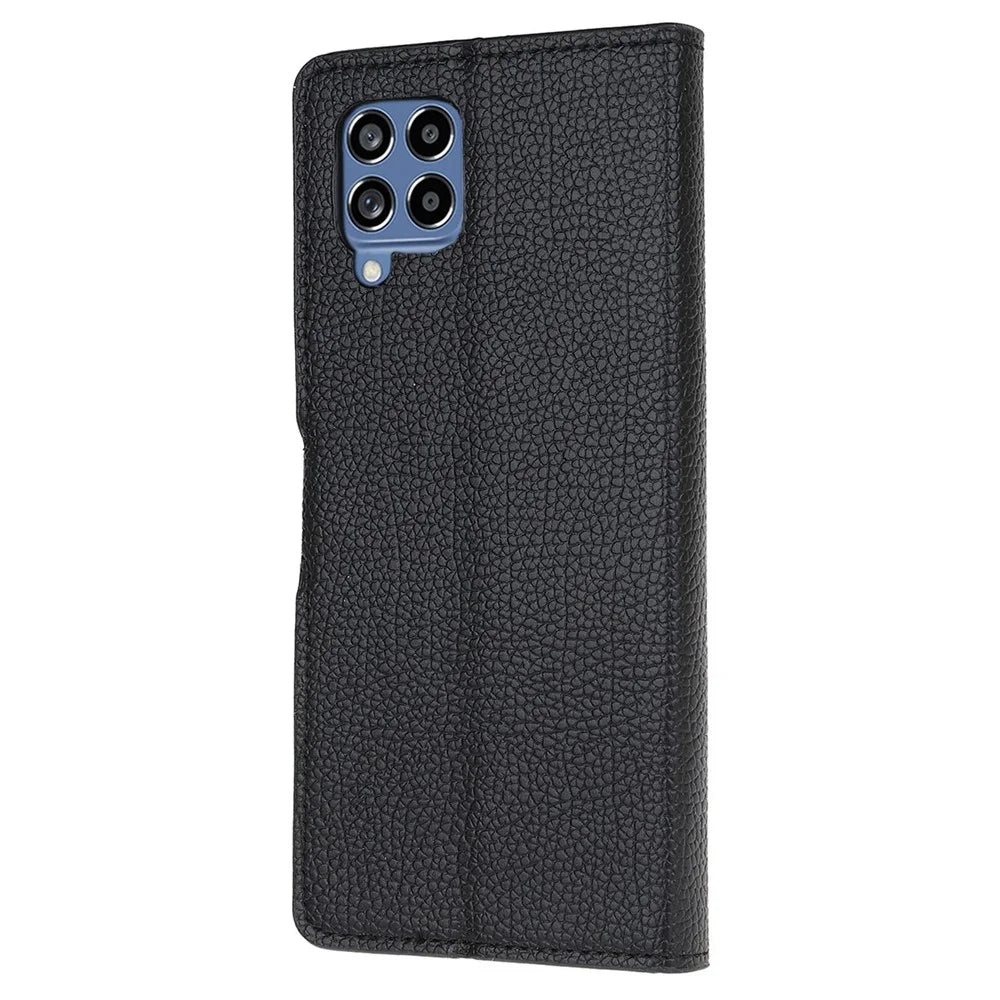 For Samsung Galaxy M33 5G (India) Case Cover Litchi Texture Leather Wallet Magnetic Clasp Cell Phone Protector Phone Shell - 6