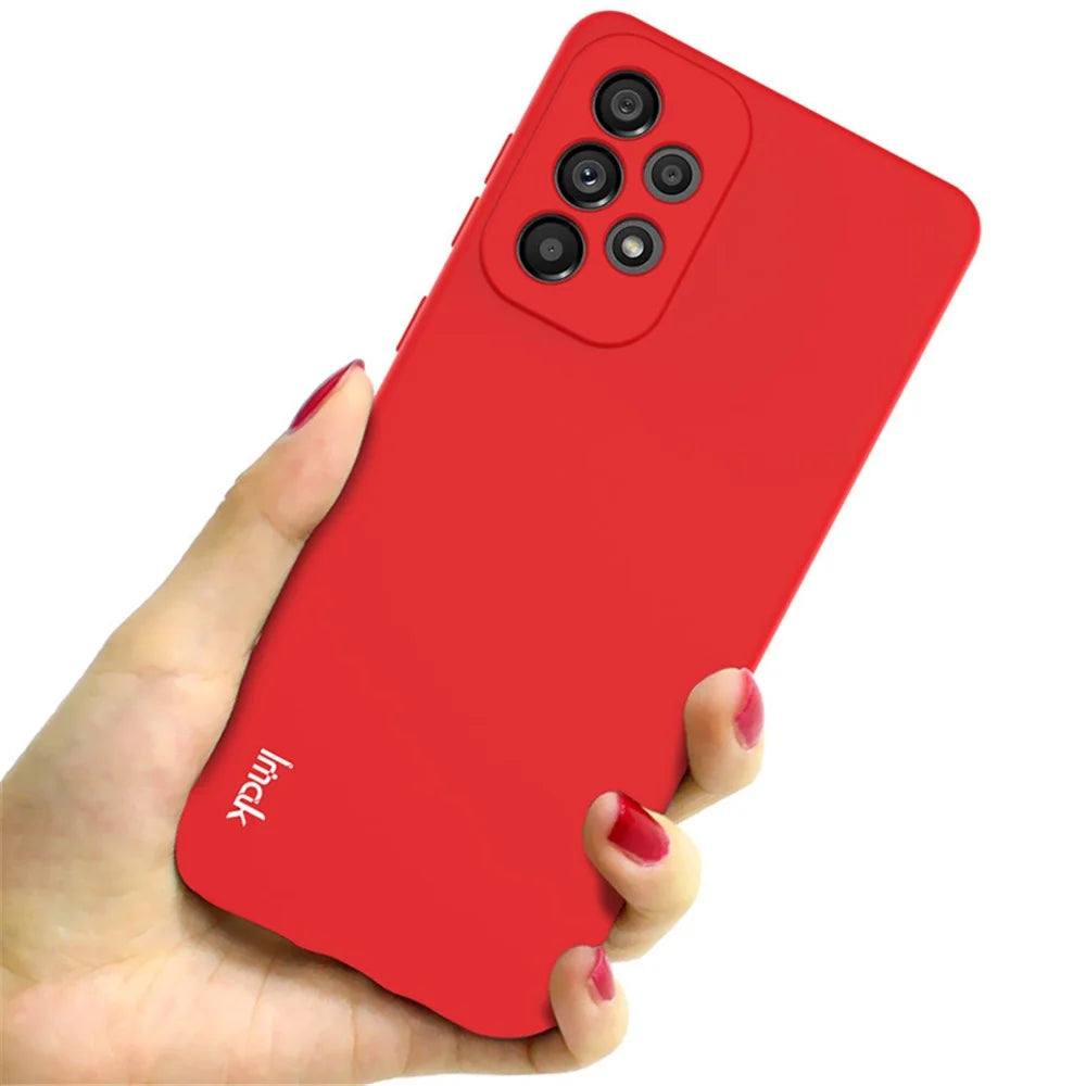 IMAK UC-2 Series For Samsung Galaxy A73 5G Wear-resistant Solid Color Skin-touch Well-protected Phone TPU Case Shell - Red - 3