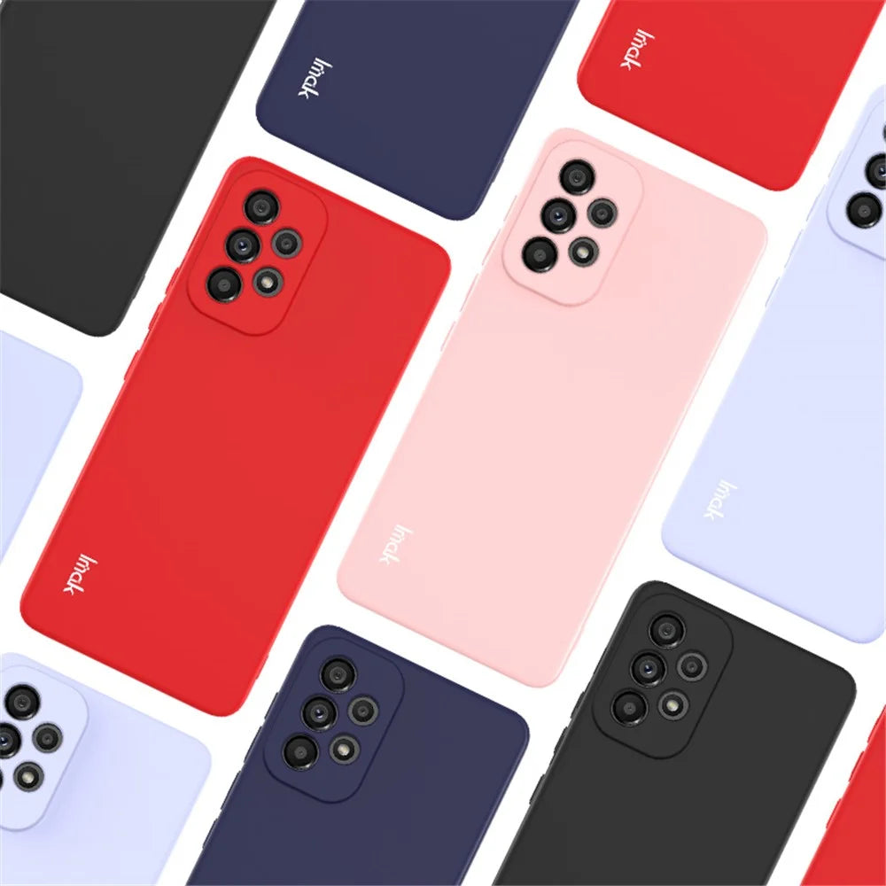 IMAK UC-2 Series For Samsung Galaxy A73 5G Wear-resistant Solid Color Skin-touch Well-protected Phone TPU Case Shell - Red - 5