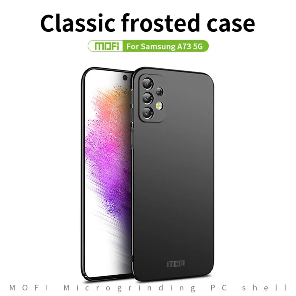 MOFI JK PC Series-1 Shield for Samsung Galaxy A73 5G Precise Cutout Shockproof Matte Phone Case Hard PC Protective Back Cover with Strap - Black - 3