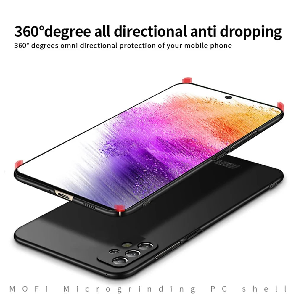 MOFI JK PC Series-1 Shield for Samsung Galaxy A73 5G Precise Cutout Shockproof Matte Phone Case Hard PC Protective Back Cover with Strap - Black - 7