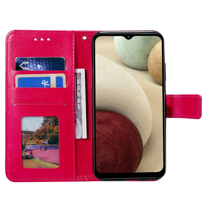 For Samsung Galaxy M33 5G (Global Version) Mandala Flower Pattern Imprinted PU Leather Magnetic Flip Cover Wrist Strap Wallet Stand Feature Shockproof Protective Case - Rose - 2