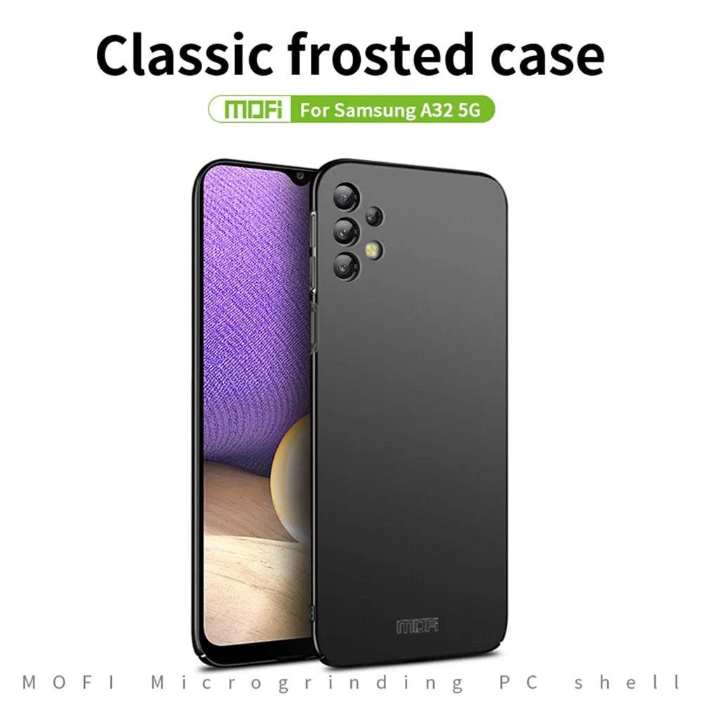 MOFI JK PC Series-1 Shield Phone PC Back Cover for Samsung Galaxy A32 5G/M32 5G, Matte Surface Mobile Phone Protective Case with Strap - Black - 3