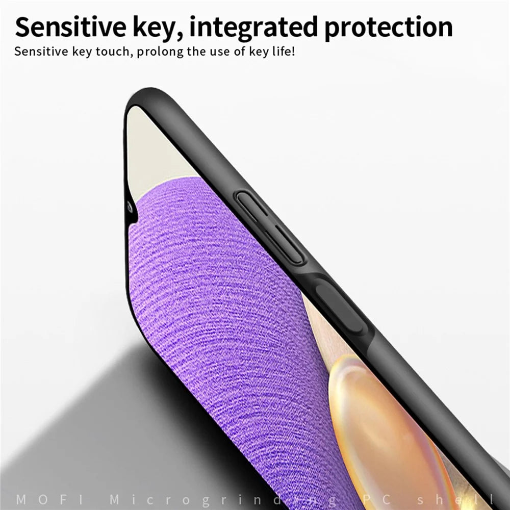 MOFI JK PC Series-1 Shield Phone PC Back Cover for Samsung Galaxy A32 5G/M32 5G, Matte Surface Mobile Phone Protective Case with Strap - Black - 4
