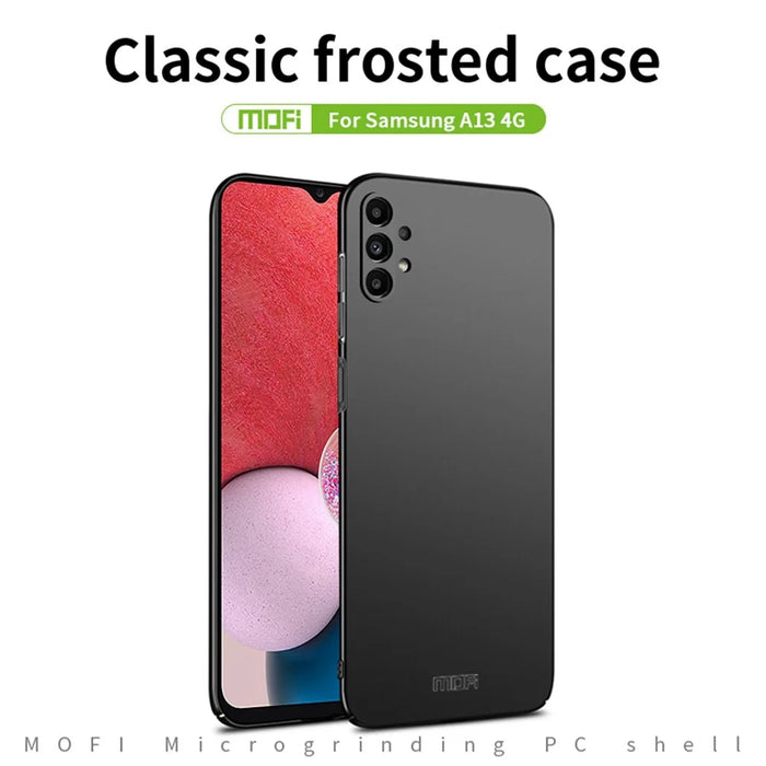 MOFI JK PC Series-1 Shield for Samsung Galaxy A13 4G Hard PC Cover Matte Finish Scratch-resistant Phone Case with Strap - Black - 3