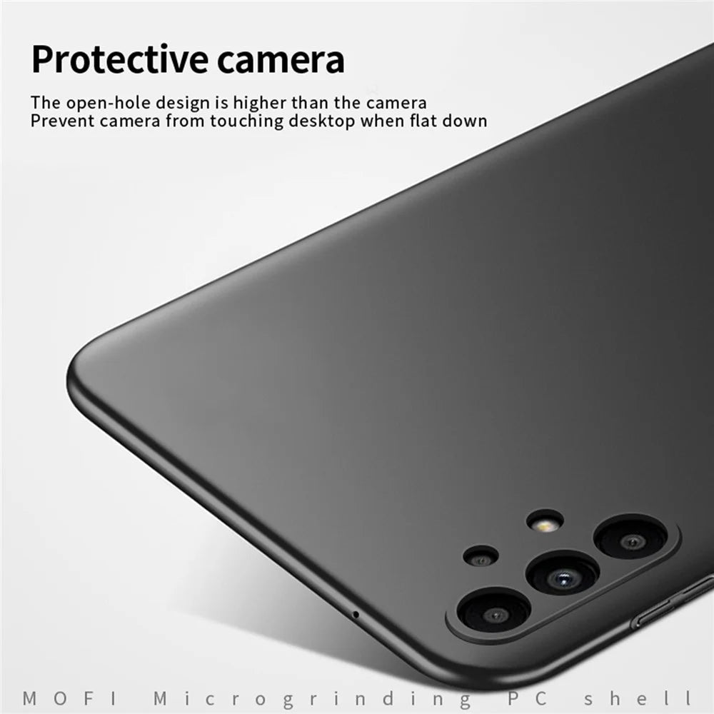 MOFI JK PC Series-1 Shield for Samsung Galaxy A13 4G Hard PC Cover Matte Finish Scratch-resistant Phone Case with Strap - Black - 5