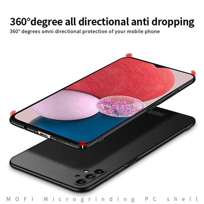 MOFI JK PC Series-1 Shield for Samsung Galaxy A13 4G Hard PC Cover Matte Finish Scratch-resistant Phone Case with Strap - Black - 7