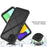 For Samsung Galaxy A22 5G (EU Version) 3-in-1 Full Coverage Phone Case PC + TPU Hybrid Cover with PET Screen Protector - Black - 3